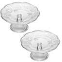 Ver imagem 1 de Kit 2 Boleiras com Pé 19cm Cristal Lyor Suporte para Bolo Torta New Butterfly