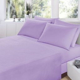 Jogo de Cama King Size 4 Peças Cor Lilás Percal 200 Fios - 1 Jogo de Cama King Size 4 Peças Cor Lilás Percal 200 Fios - 1