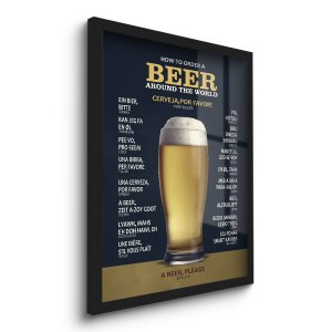 Quadro Decorativo Cerveja como Pedir 45x33 C/vidro