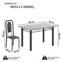 Ver imagem 3 de Conjunto de Mesa Tubular 120cm x 75cm Tampo Granito Ocre com 4 Cadeiras Lara Preto/Floral/Txt