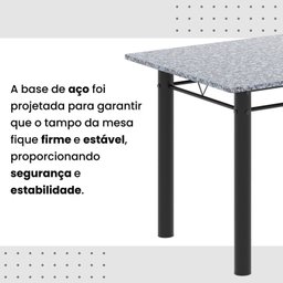 Conjunto de Mesa Tubular 120cm X 75cm Tampo Granito Ocre com 4 Cadeiras Lara - 9