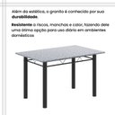 Ver mais imagens de Conjunto de Mesa Tubular 120cm x 75cm Tampo Granito Ocre com 4 Cadeiras Lara Preto/Floral/Txt