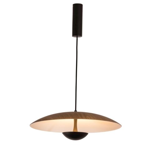 Pendente Led Alumínio Preto Freijó 24w Luz Amarela Yamamura