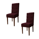 Ver imagem 1 de Kit 2 Cadeiras Sala de Jantar Estofadas Eloísa Veludo Vinho (liz Maria)