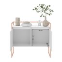 Ver imagem 4 de Aparador Buffet 2 Portas Industrial Roma - Branco Cobre Branco Cobre