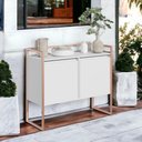 Ver imagem 3 de Aparador Buffet 2 Portas Industrial Roma - Branco Cobre Branco Cobre