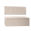 Ver imagem 1 de Kit Painel e Calçadeira Baú Queen 1,60m Roma Corano Bege - Pallazio