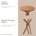 Ver imagem 5 de Mesa Bistro Ballare Tampo Redondo 60cm Moderna Mobília Imbuia Natural