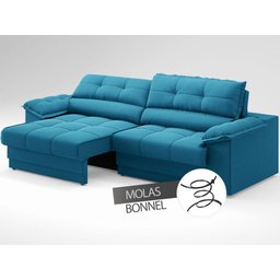 Sofá com Carregador Usb e Molas no Assento Retrátil Reclinável Mimo 2,00m Velosuede Royal - Netsofas - 5