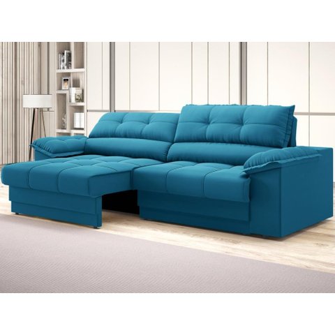 Sofá com Carregador Usb e Molas no Assento Retrátil Reclinável Mimo 2,00m Velosuede Royal - Netsofas