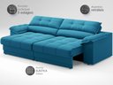 Ver imagem 4 de Sofá com Carregador Usb e Molas no Assento Retrátil Reclinável Mimo 2,00m Velosuede Royal - Netsofas