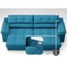 Sofá com Carregador Usb e Molas no Assento Retrátil Reclinável Mimo 2,00m Velosuede Royal - Netsofas - 6