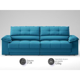 Sofá com Carregador Usb e Molas no Assento Retrátil Reclinável Mimo 2,00m Velosuede Royal - Netsofas - 3