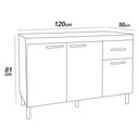 Ver imagem 4 de Balcão 1,19 para Pia Home Branca 3 Portas 1 Gaveta Mdp 120cm Fiorello