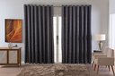 Ver imagem 3 de Cortina Jacquard Luxo em Tecido Semi Blackout Sala 2,70x2,30:grafitte