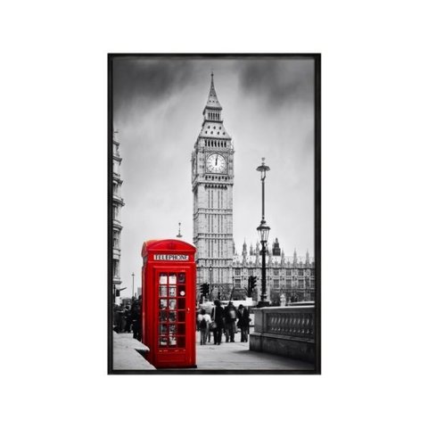 Quadro Decorativo - Cabine Telefonica Big Ben Londres Ct003 Tela Canvas - 60x40cm