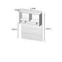 Ver imagem 3 de Ponte Modulada Cabeceira Aérea Casal 4 Portas 170cm 100% MDF Trend Altezza