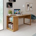 Ver imagem 6 de Mesa para Escritório com Armário Lateral 160 cm Amêndoa