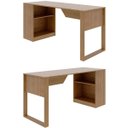 Ver imagem 4 de Mesa para Escritório com Armário Lateral 160 cm Amêndoa