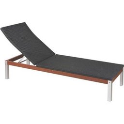 Espreguiçadeira Fibra Preta com Madeira e Alumínio Terrazzo Fibra - Tramontina - 1