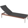 Espreguiçadeira Fibra Preta com Madeira e Alumínio Terrazzo Fibra - Tramontina - 1