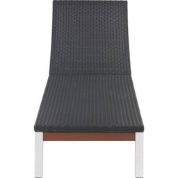 Espreguiçadeira Fibra Preta com Madeira e Alumínio Terrazzo Fibra - Tramontina - 4