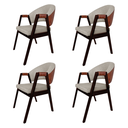 Ver imagem 1 de Kit 4 Cadeira Jantar Madeira Maciça Hélen Compose Facto Ocre Cor do Assento:bege Linho;cor da Estrut