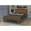 Ver imagem 1 de Cama Queen Size Dubai de Madeira Maciça Angelim Pedra/tauari - Cor Imbuia