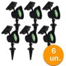 Kit Com 6 - Luminária Refletor Solar Spot Superled Com Espeto Para Jardim - Ecoforce - 15755 - Verde - 1