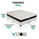 Ver imagem 3 de Cama Box King Branco Colchão Dallas Molas Vstore 193x203x20