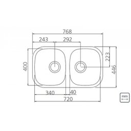 Cuba Dupla de Embutir para Cozinha Tramontina 77cmx45cmx15cm - 3