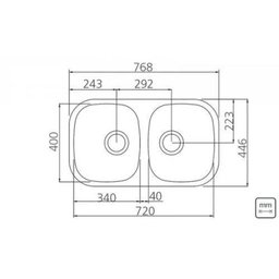 Cuba Dupla de Embutir para Cozinha Tramontina 77cmx45cmx15cm - 2