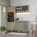Ver imagem 4 de Cozinha Lavinia 3 Peças com Aéreo de Vidro Imperial Fume J Carvalho