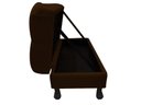 Ver imagem 2 de Recamier Baú Luis Xv Capitonê Retrô 160cm Suede Marrom Pés Madeira Ms Decor