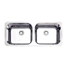 Cuba Inox Dupla 39 X 89cm com Válvula de 4 1/2 com Escape Acabamento Alto Brilho - 1