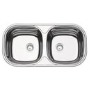 Ver imagem 1 de Cuba Dupla Retangular Horizontal Aço Inox 78x40 Alto Brilho