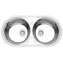 Ver imagem 1 de Cuba Dupla Redonda Aço Inox 84x44 Alto Brilho