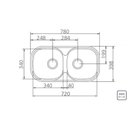 Ver imagem 3 de Cuba Dupla de Embutir para Cozinha Tramontina 78cmx40cmx15cm