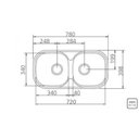 Ver imagem 2 de Cuba Dupla de Embutir para Cozinha Tramontina 78cmx40cmx15cm