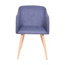 Ver imagem 2 de Cadeira Revestida de Assento em Linho - Jeans Azul - Base Metal Madeira