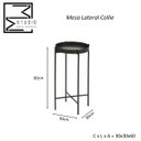 Ver imagem 5 de Mesinha Redonda Lateral Bandeja Apoio Sala Aço Preto Collie - Preto