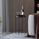 Ver imagem 1 de Mesinha Redonda Lateral Bandeja Apoio Sala Aço Preto Collie - Preto