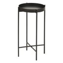 Ver imagem 2 de Mesinha Redonda Lateral Bandeja Apoio Sala Aço Preto Collie - Preto