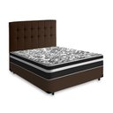 Ver imagem 1 de Cama Box + Cabeceira Cassis e Colchão Casal - Anjos Black Graphite - 138x188x61cm Marrom