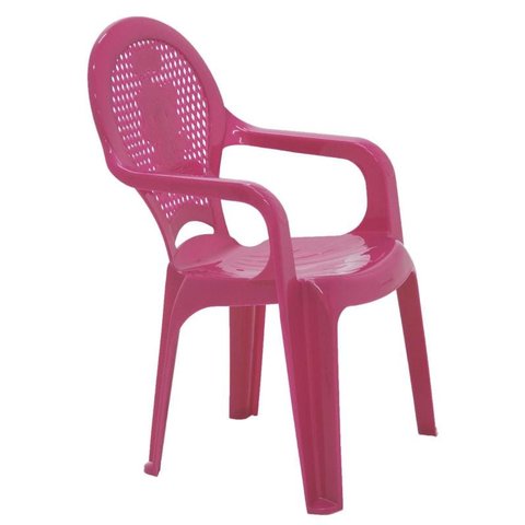 Cadeira Com Braços Estampada Catty Rosa