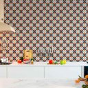 Ver imagem 2 de Adesivo  de Azulejo Flores Laranja Marrom Branco - G 20x20cm