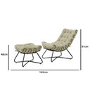 Ver imagem 3 de Poltrona Costela com Puff Eva Preto Veludo Bege - Jotabe Mov