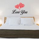Ver imagem 1 de Adesivo de Parede Cabeceira Love You - Magenta - P