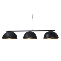 Pendente 3 Meia Esfera 30cm Mesa Jantar Sinuca Escritorio:preto Fosco - 1
