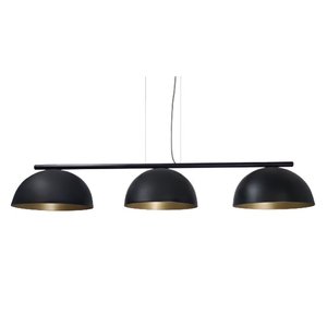 Pendente 3 Meia Esfera 30cm Mesa Jantar Sinuca Escritorio:preto Fosco